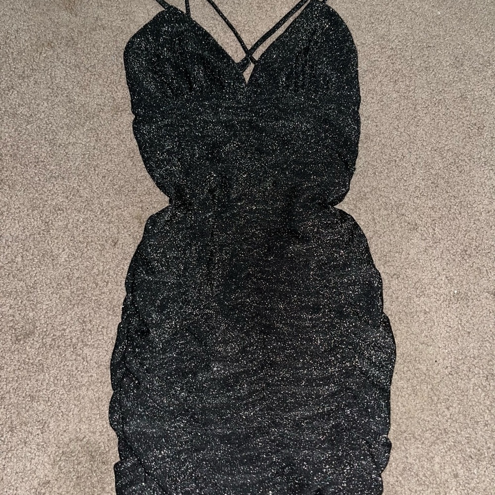 black glittery dress